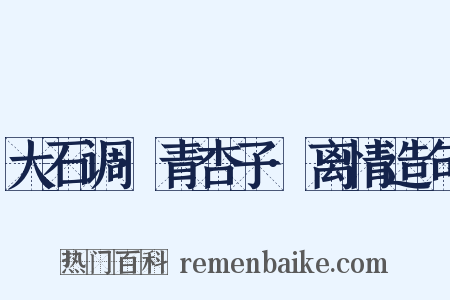 大石调·青杏子·离情造句是什么意思的图片